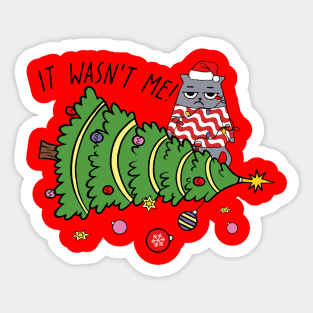 It Wasn't Me! Funny Christmas Cat Sticker